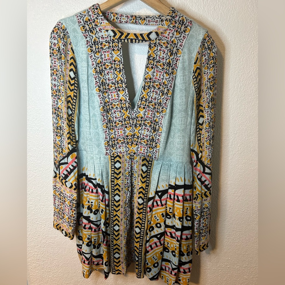 NWOT Free People Tegan Border Printed Mini Dress 4 - Picture 2 of 13